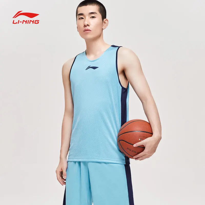 Li-Ning Мужская баскетбольная серия жилет соревновательный Топ дышащий на сухой обычной подкладе Спортивная футболка без рукавов AAYP051 MBS082