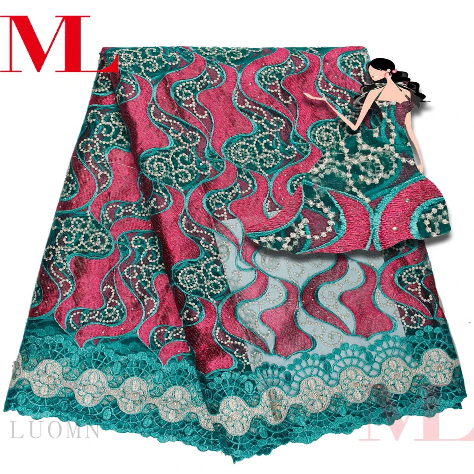 Ml 5yards African Lace Fabric 2018High Quality Nigeria Embroidered Net Tulle French For Wedding Party Dress hq920 | Дом и сад