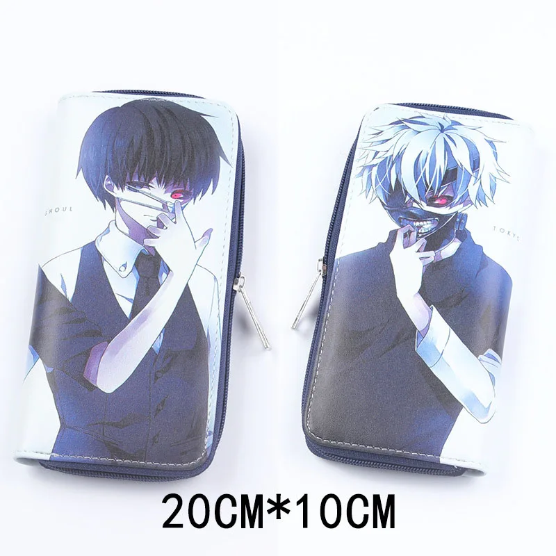 1 Аниме Кима Гуль Синтетический кожаный бумажник Kaneki Ken Мужской Длинный кошелек на молнии клатч деньги сумка - Цвет: 1