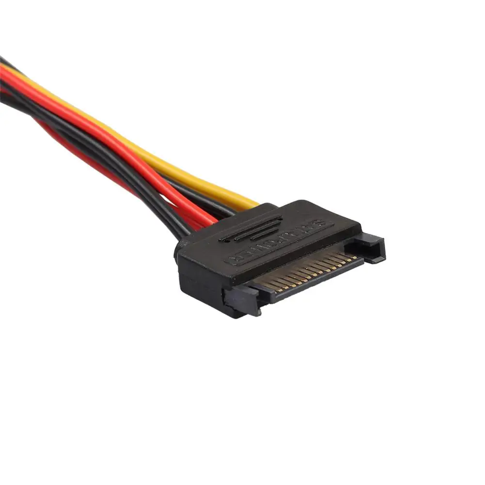 Горячая Распродажа 15Pin SATA штекер к 4Pin IDE Molex гнездо + Кабель питания Шнур провод для