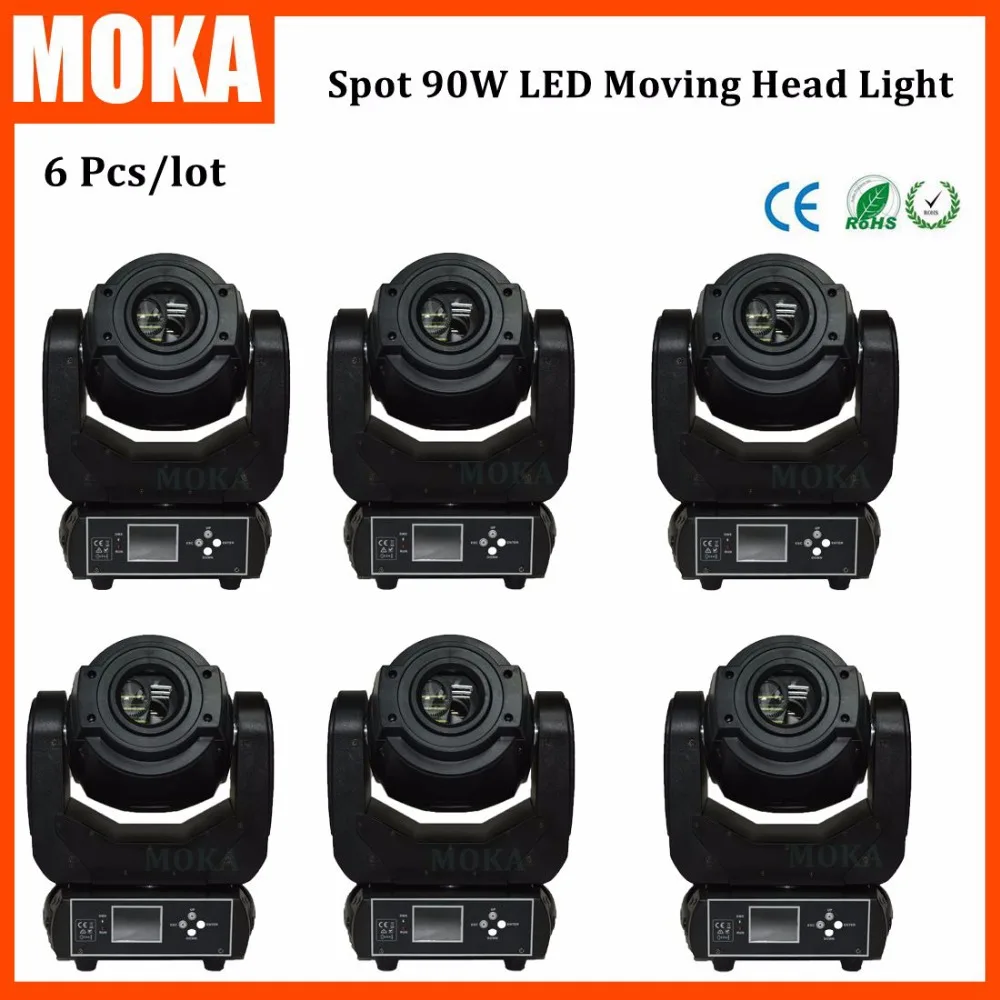 6 шт./лот Цена по прейскуранту завода 8 Gobo 3 лицевая Призма 90 Вт Led Moving головной свет