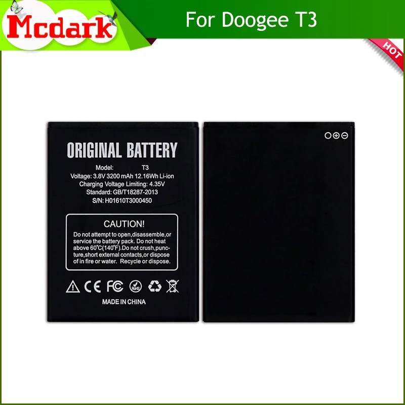 Запасной аккумулятор Mcdark Для Doogee T3 высококачественный большой емкости 3200 мАч