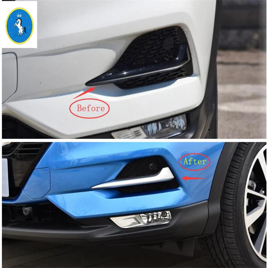 Yimaautotrims передние противотуманные фары лампа век бровей Крышка Накладка для Nissan Qashqai J11 ABS хром/углеродное волокно вид