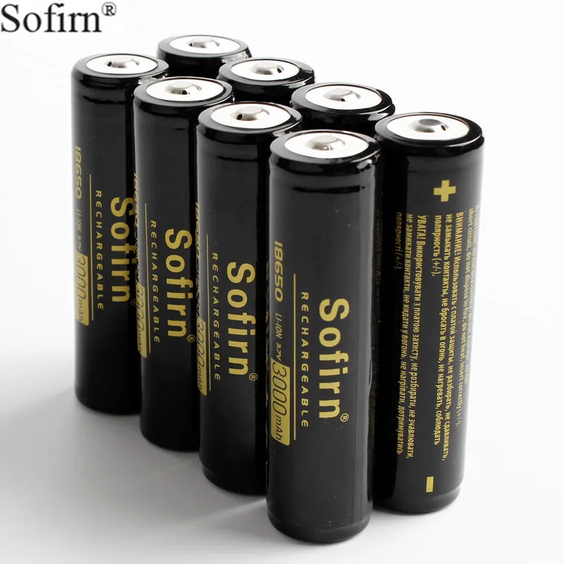Аккумулятор Sofirn 18650 3000 мАч (8 шт.) литий ионный аккумулятор 3 7 В аккумуляторы для