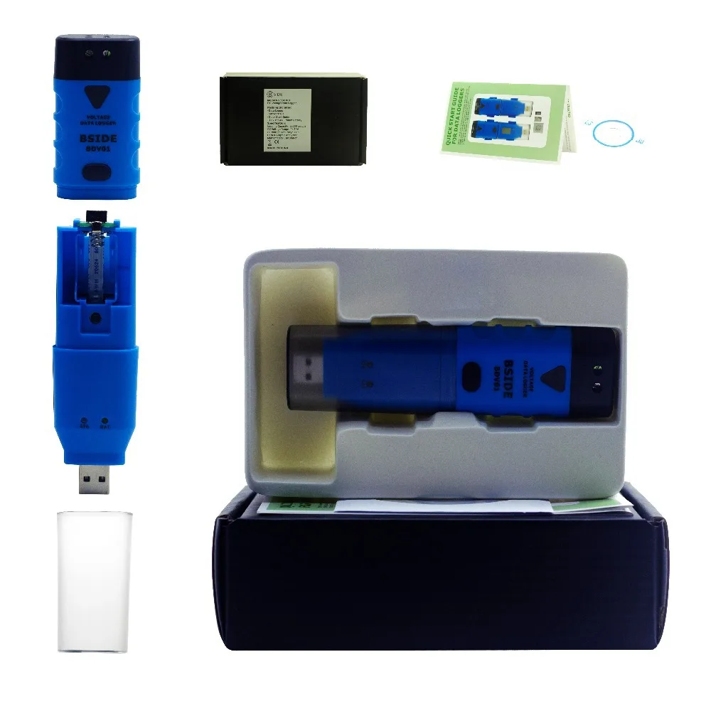 AideTek BDV01 DC USB 0 30V 04 V Регистратор напряжения разрешение 64K 1 sec samp светодиодный сигнал