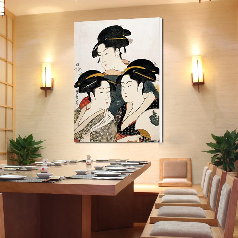 Японский стиль Ukiyo e фотообои классическая красота фигура Холст Картина спа