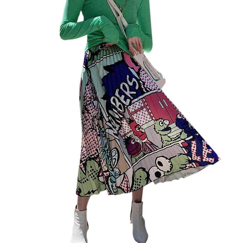 Женская обувь с изображением забавного героя мультфильма принт плиссированная