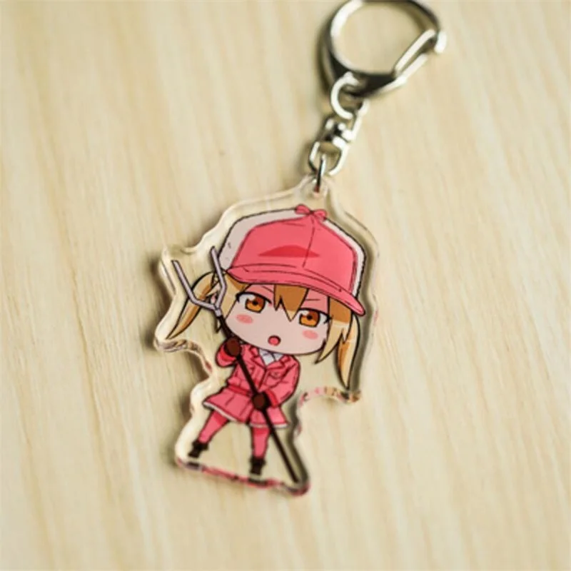 Anime Hataraku Saibou Erythrocyte Platelet Keychain Acrylic Keyring Key chain Pendants