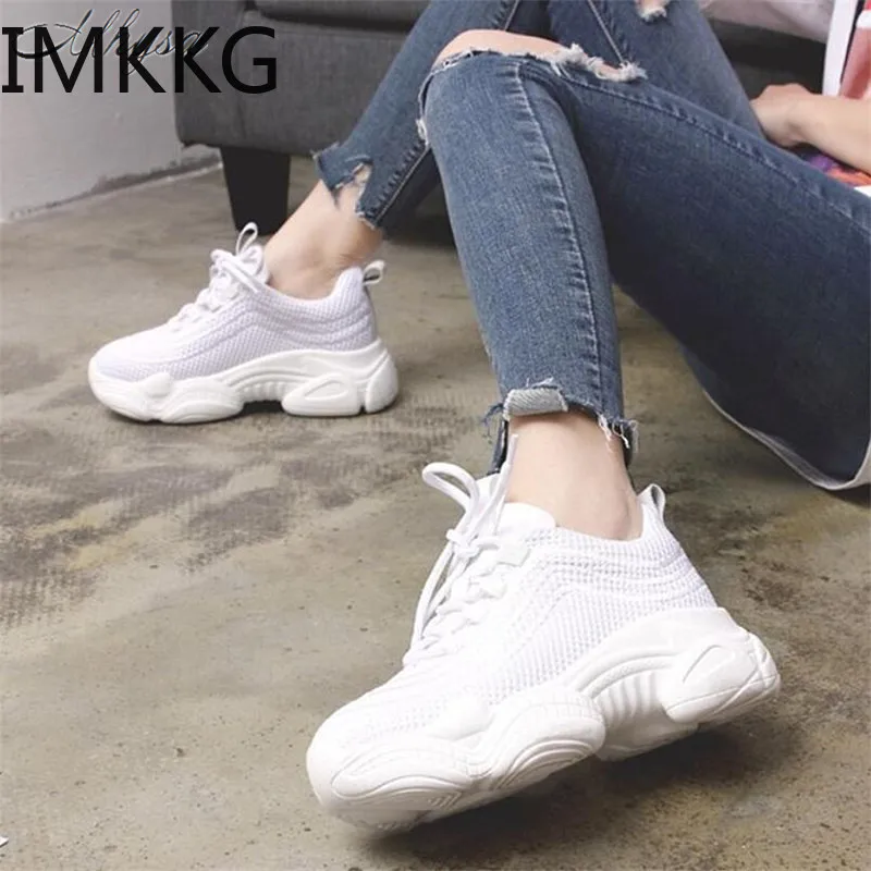 Новинка модная женская повседневная обувь сетчатые дышащие женские кроссовки на