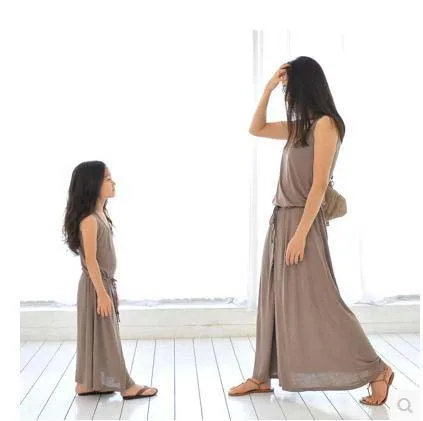2018 Rushed Dresses Sleeveless Sale Girls Clothes Clothing Set New Parent-child Outfit Sundress And Skirt Beach Leisure Dress | Мать и