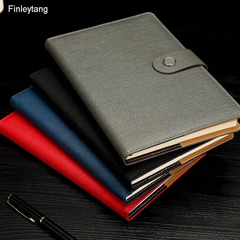 

New Business Notebook Stationery Simple Style A5 Small Fresh Diary Notepad PU Leather Ten Colors Optional Office Supplies Gifts