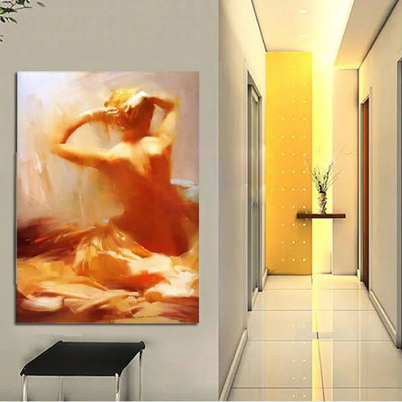 Pure Hand Painted Decorative Wall Canvas Art Pictures Traditional Big Beautiful Women Nude Oil Painting Stretched On Wooden | Дом и сад