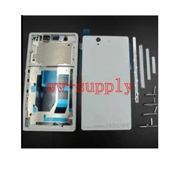 Для Sony Xperia Z L36h C6602 C6603 полный корпус передняя рамка корпуса + боковая полоса крышка