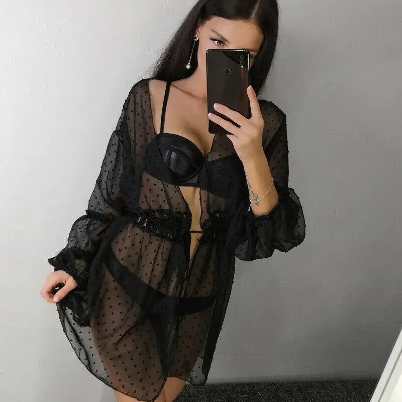 Новинка Женский сексуальный купальник в горошек с вышивкой черный белый цвета