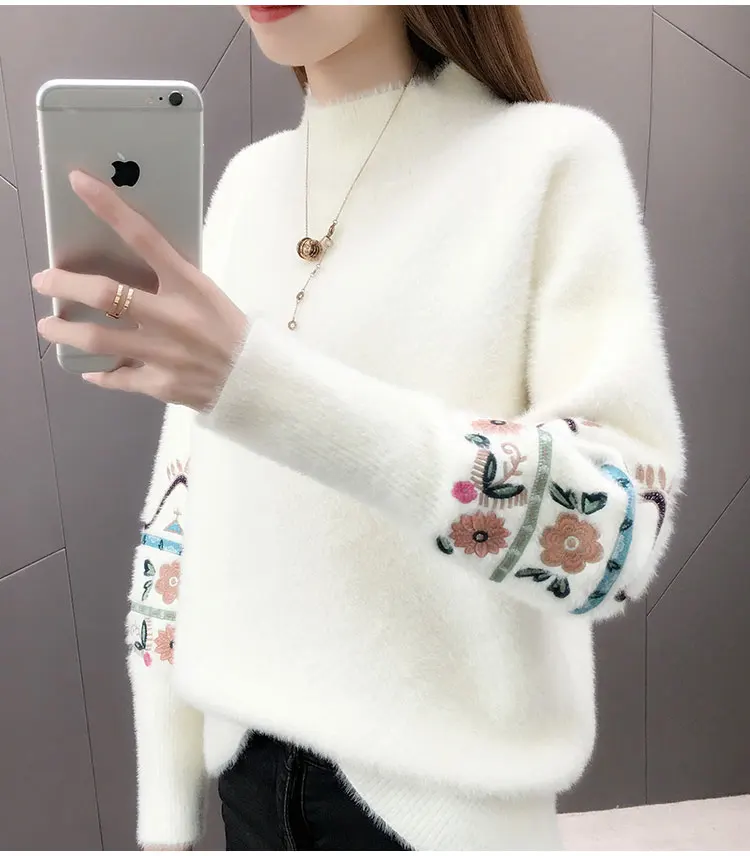 Women Knitted Sweater And Pullovers Korean Fashion Style Turtleneck Sweaters Autumn And Winter New Wool Yellow Sweater