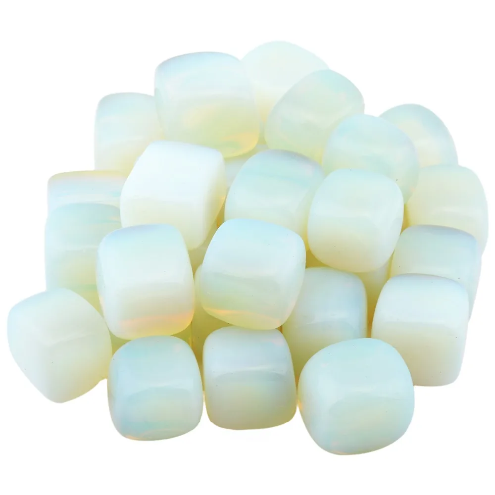 

TUMBEELLUWA 1lb (460g) Opalite Stone Tumbled Polished Stones for Wicca Reiki Energy Healing Crystal