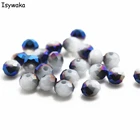 Isywaka однотонные белые синие цвета 4*6 мм 50 шт Австрийские граненые стеклянные бусины Rondelle Свободные Круглые бусины для изготовления ювелирных изделий