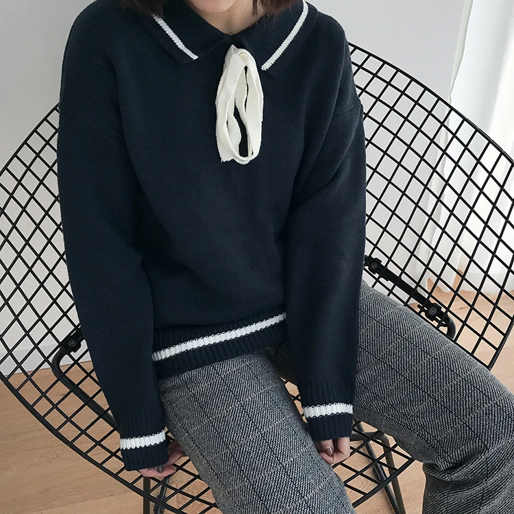 Women's Casual Sweaters Japanese Kawaii Korean Ulzzang Sweet Lace-up Sweater Female Harajuku Punk Cute Clothing For Women | Женская