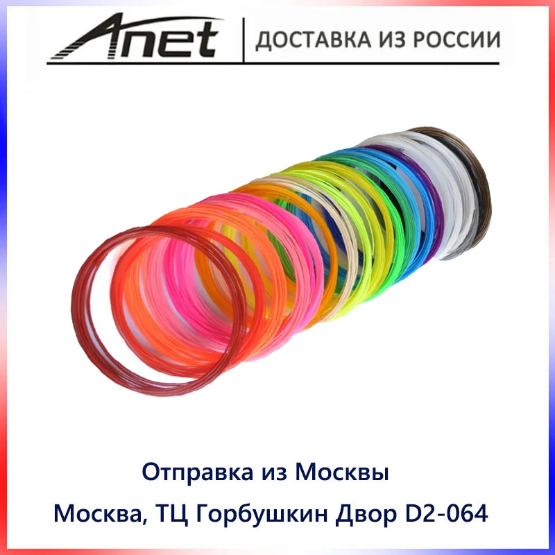 ABS нити печати 1,75 мм материалы пластик 10 метэ красочные Радуга для 3d ручки принтера/5 штук(минимальный заказ