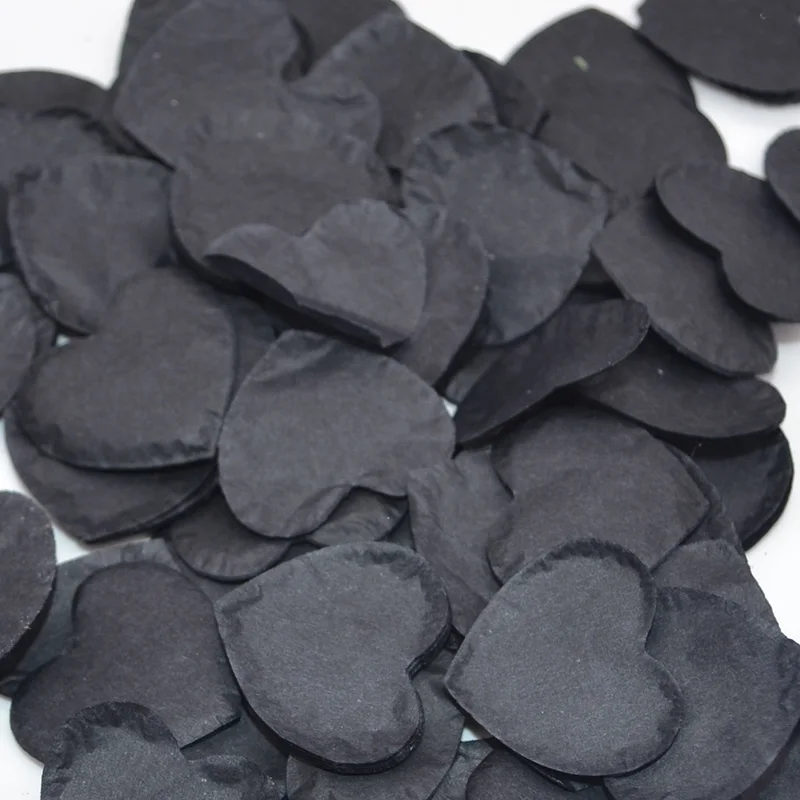 HC28black 1000pcs/Pack Multicolor Heart Shape Pink Blue Peach Paper Confetti Party Wedding Table Decoration Birthday Party Decorative 10g - Цвет: HC28black