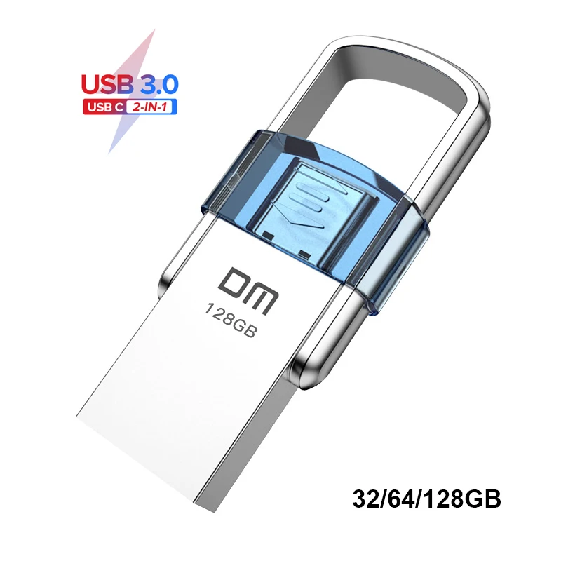 DM USB C флеш-накопитель 128 ГБ с поддержкой технологии OTG металлический 3 0 64 Гб Тип