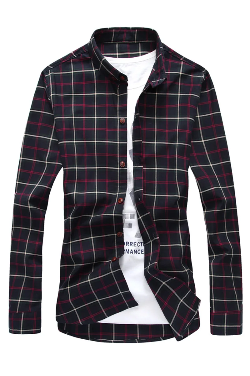 Новинка 2017 года Стильная мужская рубашка высокого качества модная клетчатая