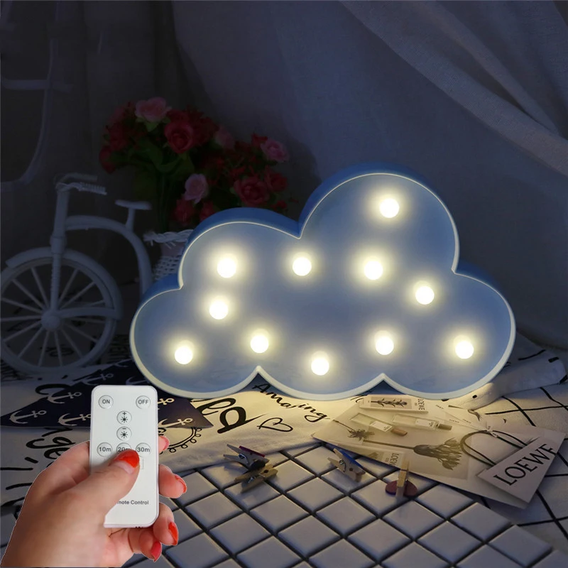 Jiaderui 3D LED ночник милый облачный Шап для малышей с контроллером креативные