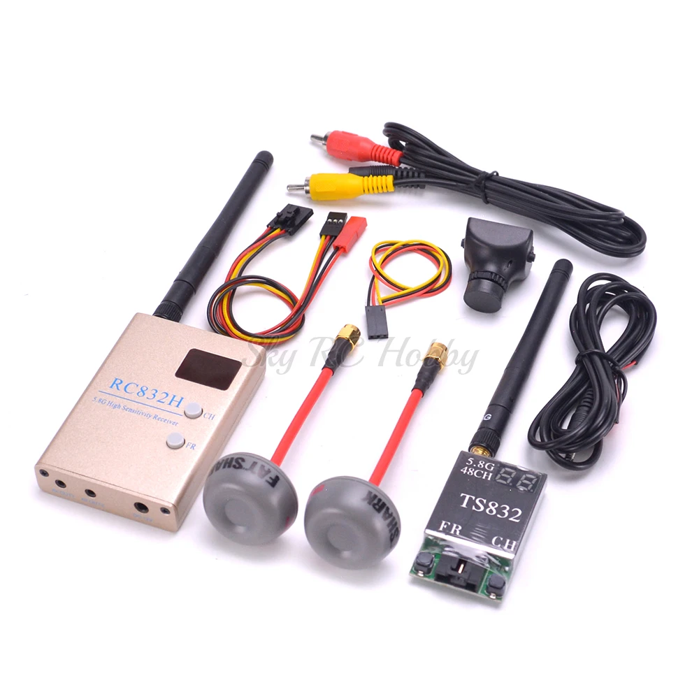 

FPV 5.8Ghz 600mw Transmitter Receiver RC832 RC832H TS832 48CH + Fatshark Antenna / 700TVL PAL Camera FPV Combo For Quadcopter