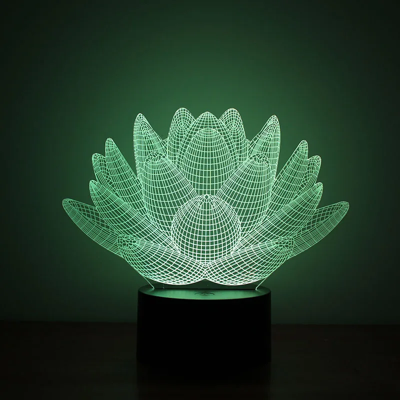 USB LED ночник для суккулентов прикроватный светильник 3D настольная лампа