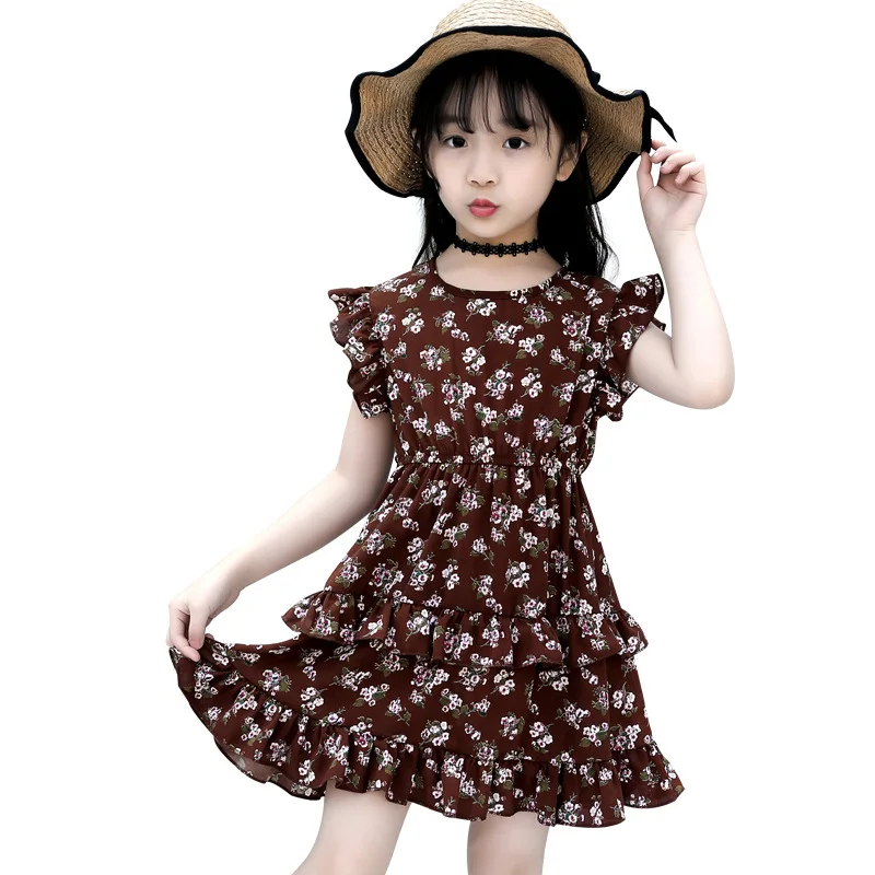 2018 Kids Princess Dress Baby Girls Summer Clothes Falbala Floral Dresses Children Clothing Vestido Infantil Enfant Top Costume | Детская