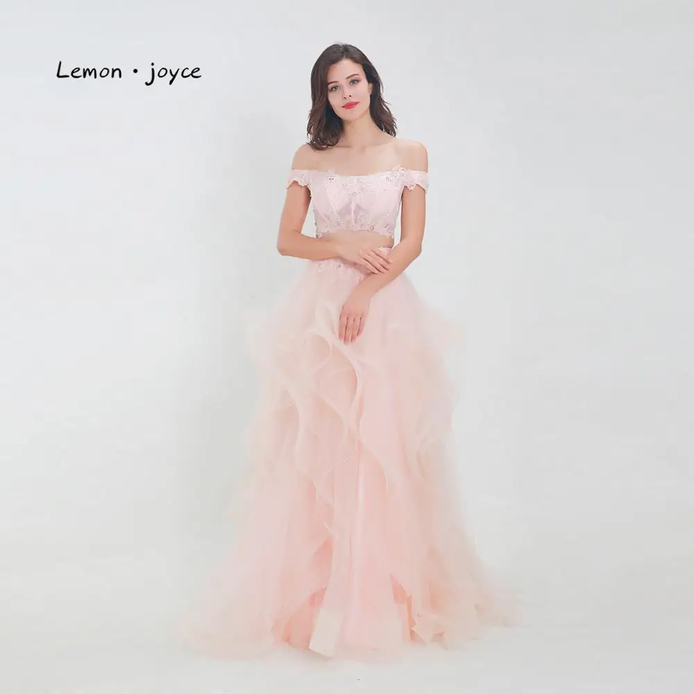 Lemon joyce формальные розовые вечерние платья 2020 сексуальные двухкомпонентные