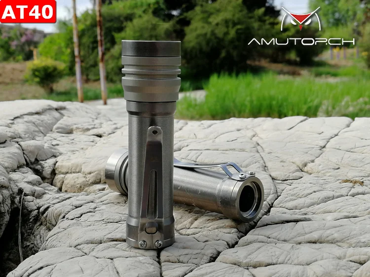 Amutorch AT40 4x Nichia 219C 1100LM выпуклая линза Профессиональный прожектор из титанового сплава EDC вспышка