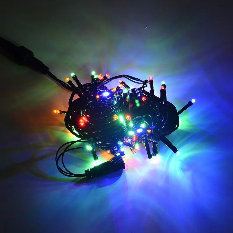 RGB 32,8фт ПВХ черный светодиодный светильник-гирлянда, украшение сада, Рождественский светильник-гирлянда, наружный свадебный декоративный светильник вечерние светильник s 220V - Испускаемый цвет: RGB