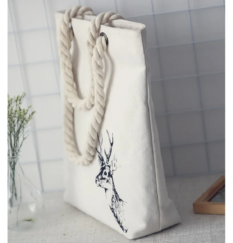 Холщовая женская сумка тоут с принтом дорожный пляжный саквояж на плечо для