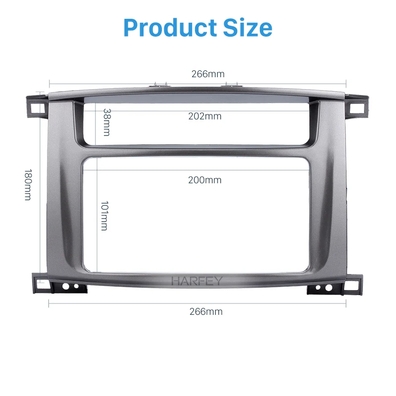 Harfey 2Din Автомобильная DVD стерео панель радио Fascia 200*101 мм рамка для Toyota LAND CRUISER 100 2003