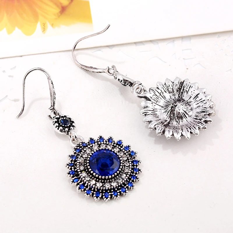 Duohan Элегантный шик синий со сверкающими стразами Свадебные украшения комплект