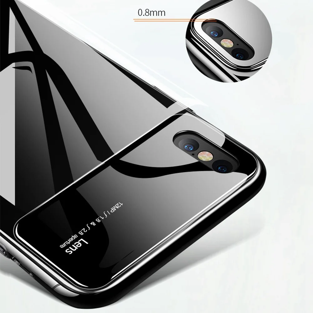 Противоударное Зеркало чехол для телефона iPhone 7 8 Plus XR закаленное стекло Матовый