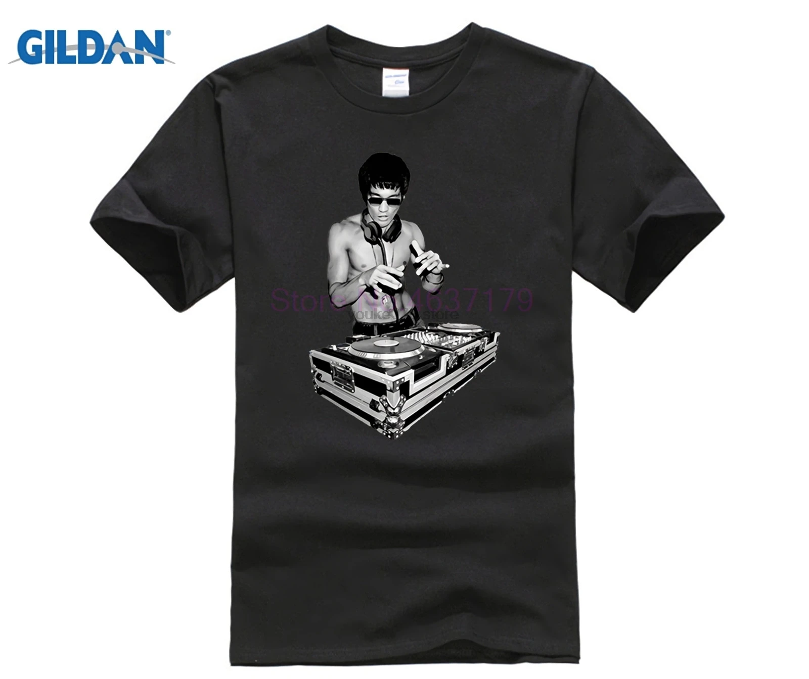 Новый креативный дизайн Kungfu папа Крейзи Брюс Ли DJ рубашка мужская майка MMA