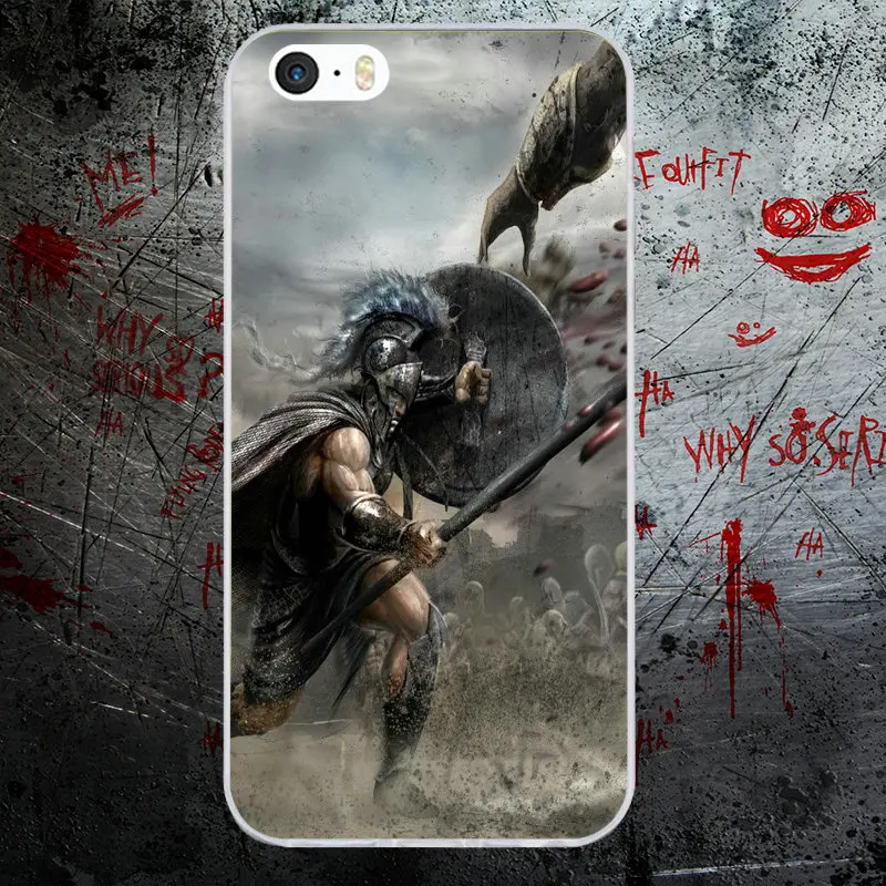 Picture 11 Мягкие силиконовые ТПУ чехол телефона Чехлы для iPhone 4 4S 5 5S SE 6 6S Plus 7 7 Plus 8 8 Plus X Fundas Coque Spartan 300 Воин фильм - Цвет: Picture 11