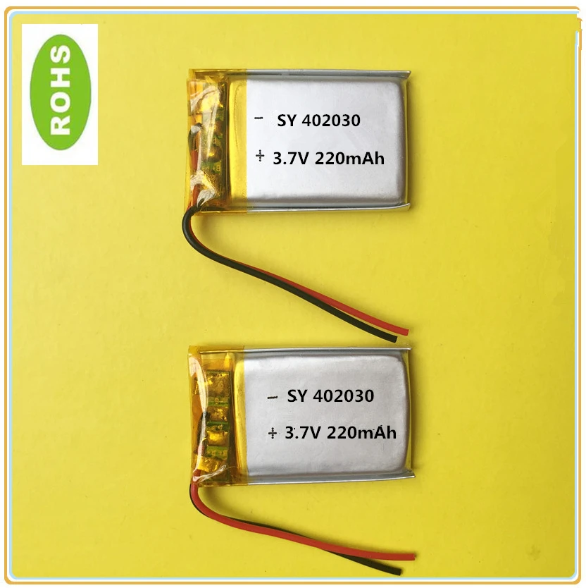 1 шт. Бесплатная доставка полимерная литиевая батарея 3 7 V 402030 042030 220mah CE FCC ROHS MSDS