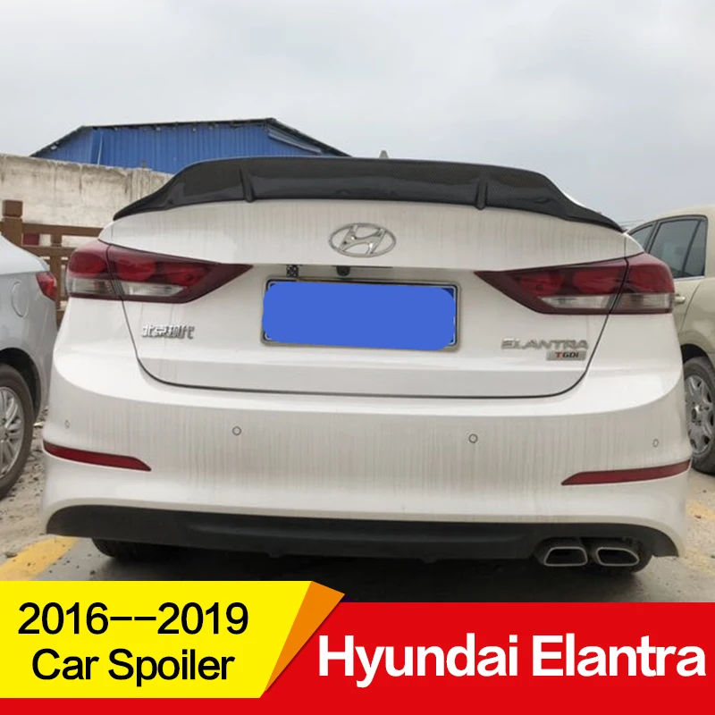 Используется для hyundai new Elantra/avante спойлер год глянцевое углеродное волокно/FRP заднее крыло R стиль спортивные аксессуары