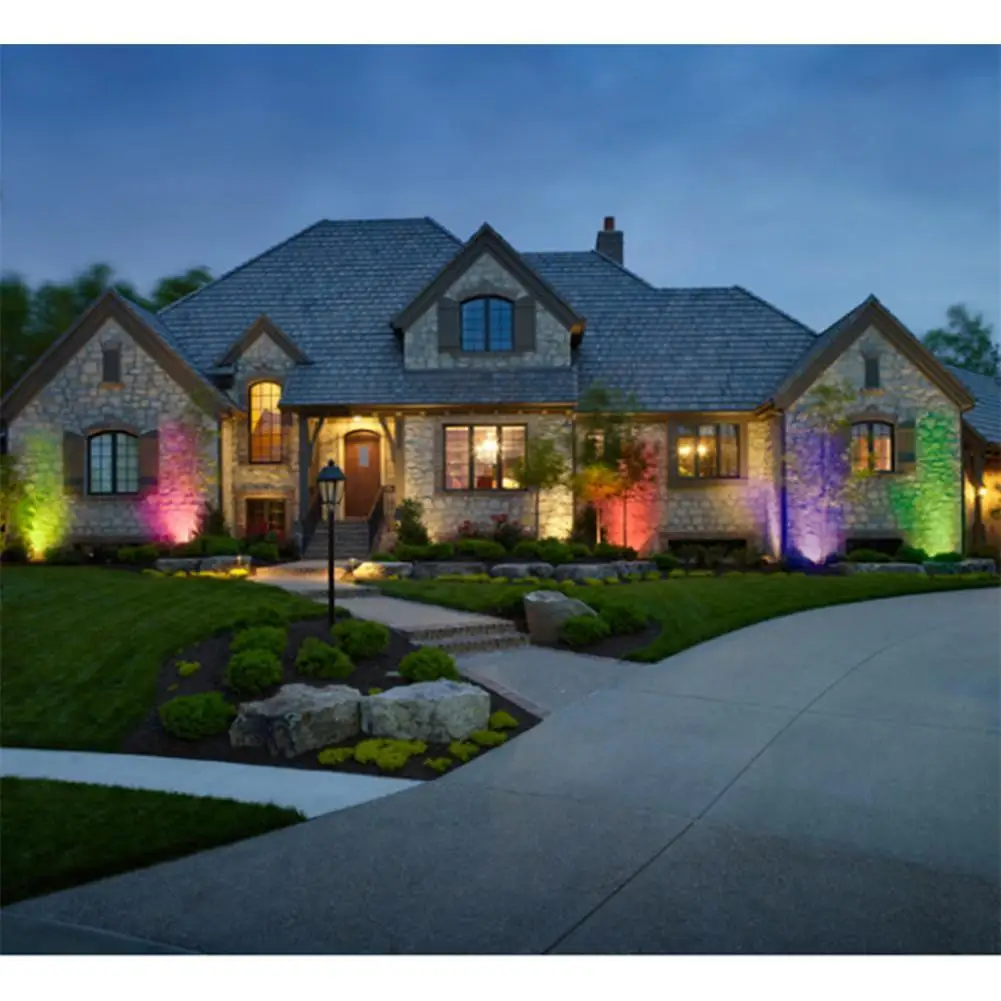 7 LED Солнечная вставленная лампа для газона наружная настенная RGB двойное