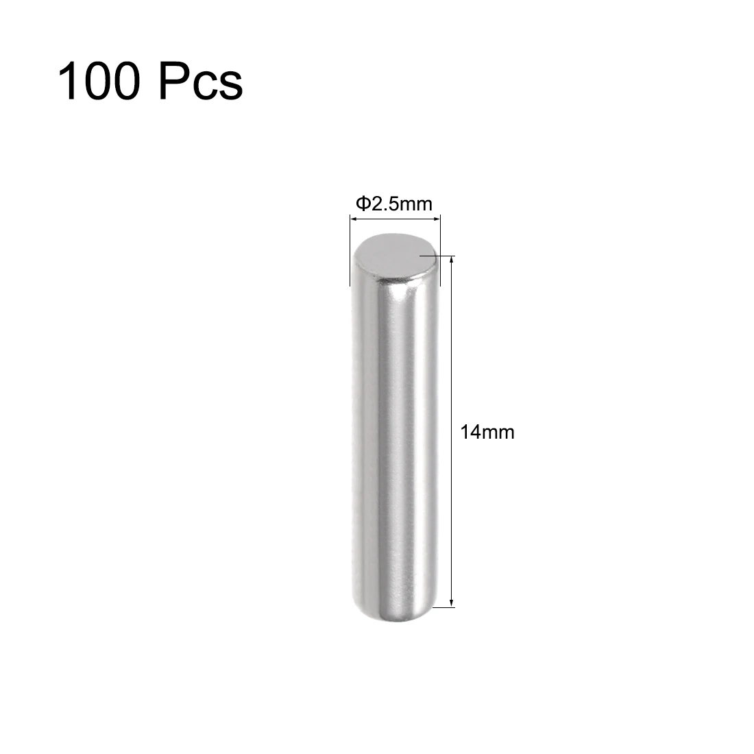 Цилиндрический штифт из нержавеющей стали uxcell 100 шт. M1.5 M2 M2.5 304 фиксирующий дюбель