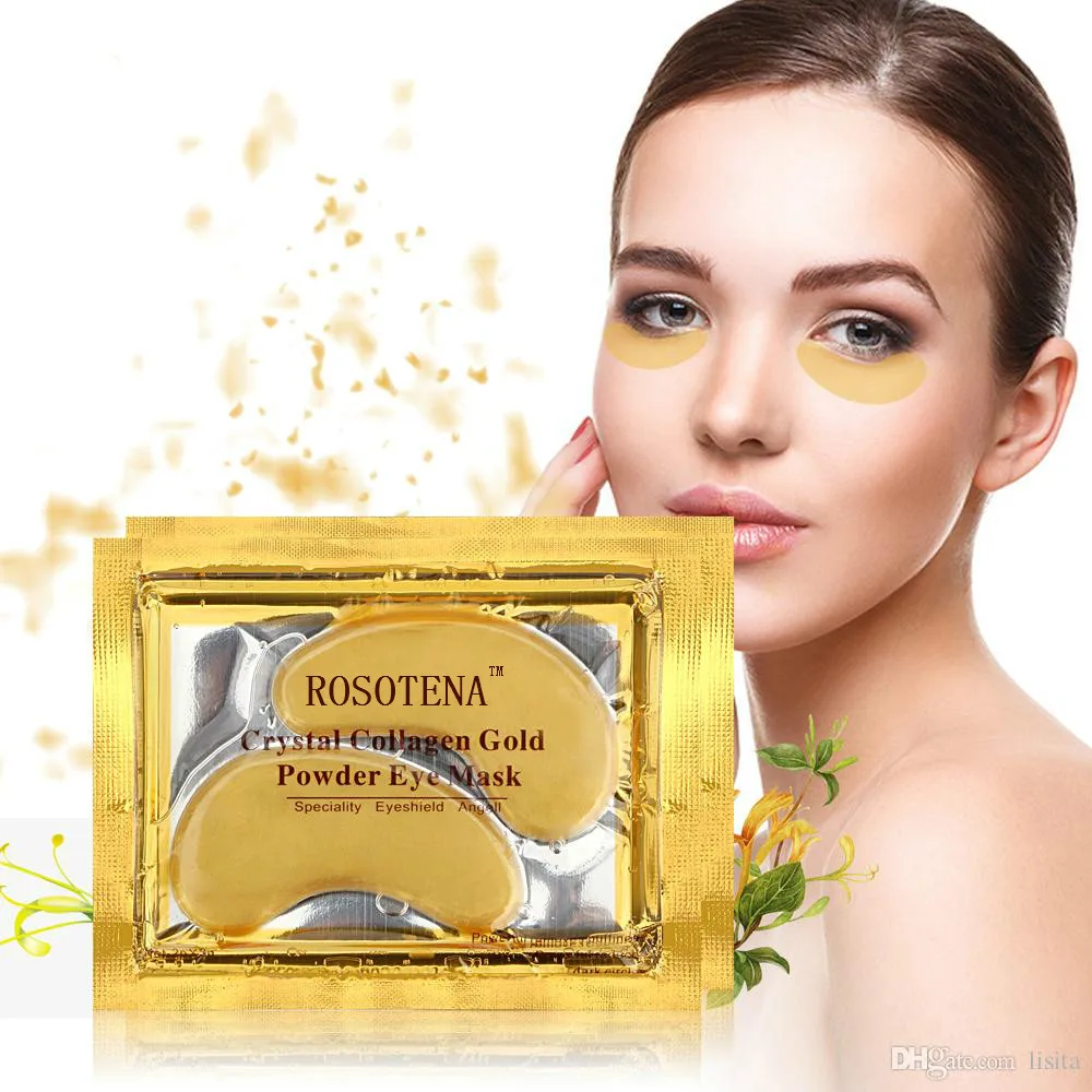 ROSOTENA 10Pairs/lot Anti-Wrinkle Crystal Collagen Eye Mask Eliminates Dark Circles And Fine Lines Gold Patches Care | Красота и