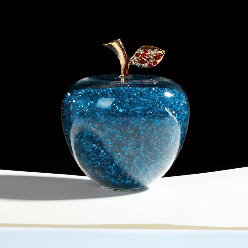 Blue Красочное стеклянное яблоко, стекло, Алмазное яблоко, подарок на день рождения для детей, подарок для учительницы, подарок на день рождения - Цвет: Blue