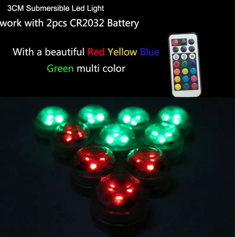 Стекло ваза Освещение 20 шт./упак. многоцветный RGB погружные мини свет