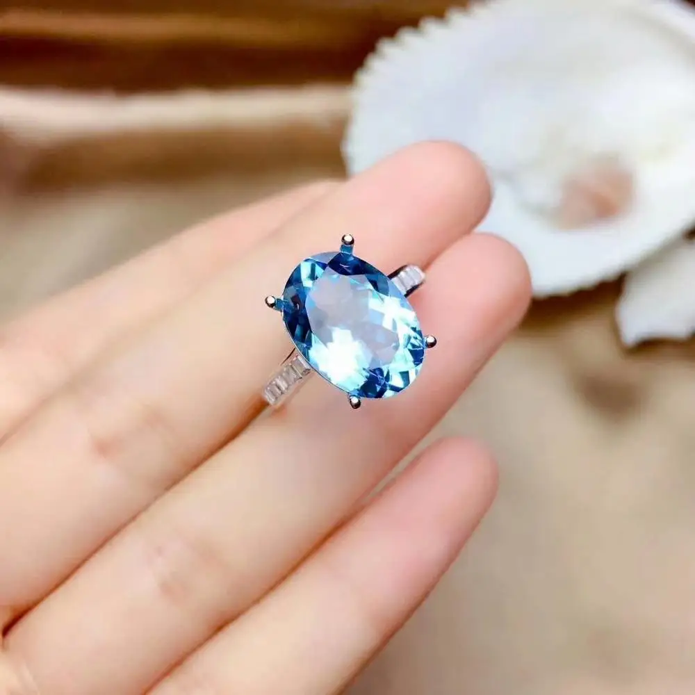 

shilovem 925 silver sterling rings natural topaz open trendy fine Jewelry wedding bands party gift new wholesale mj101401agb