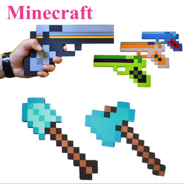 Minecraft рисунок игрушки Косплей Пена Меч Пикакс пистолет Ева Алмазный оружия