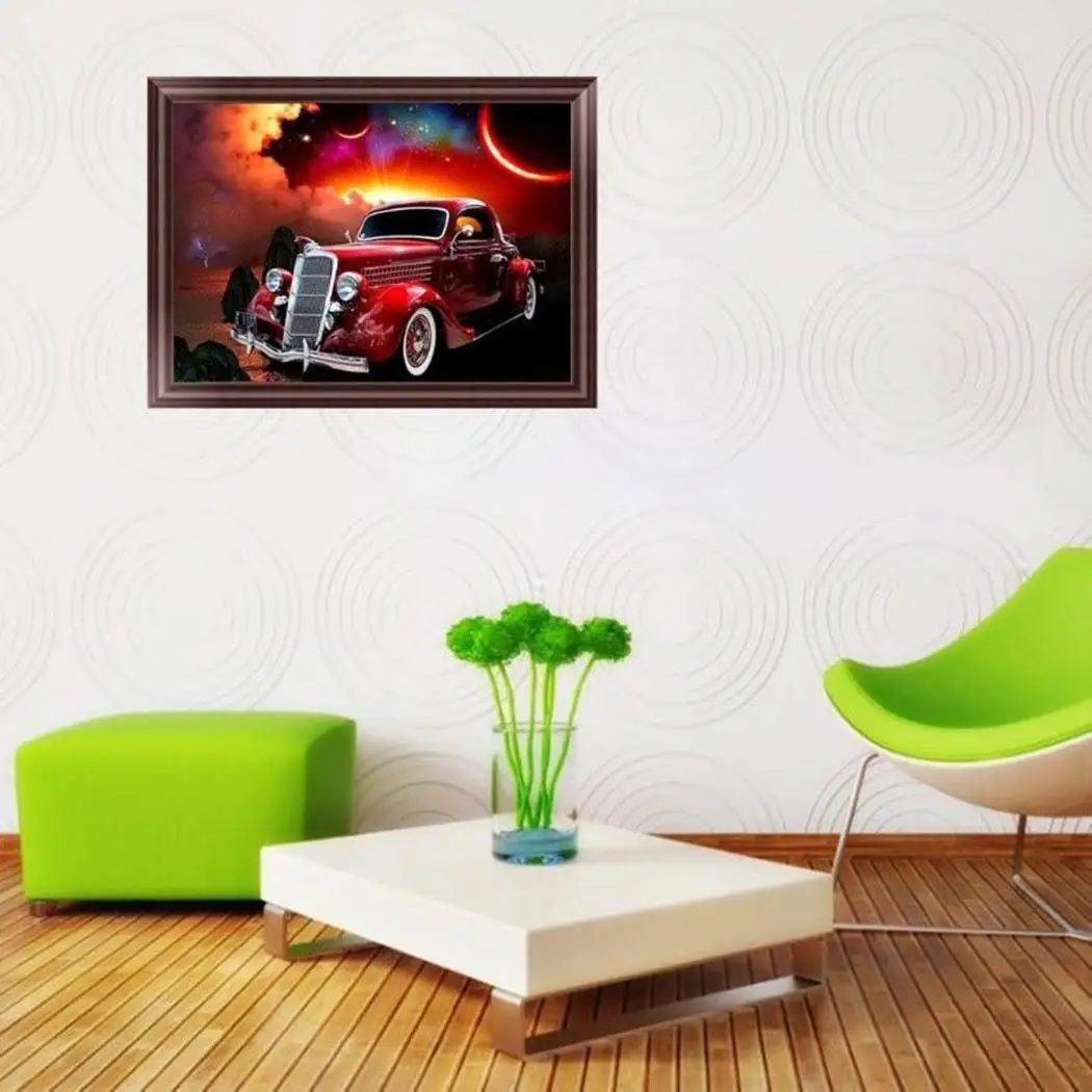 DIY узор дома номер автомобиль вышивки крестом вышивка горный хрусталь алмаз