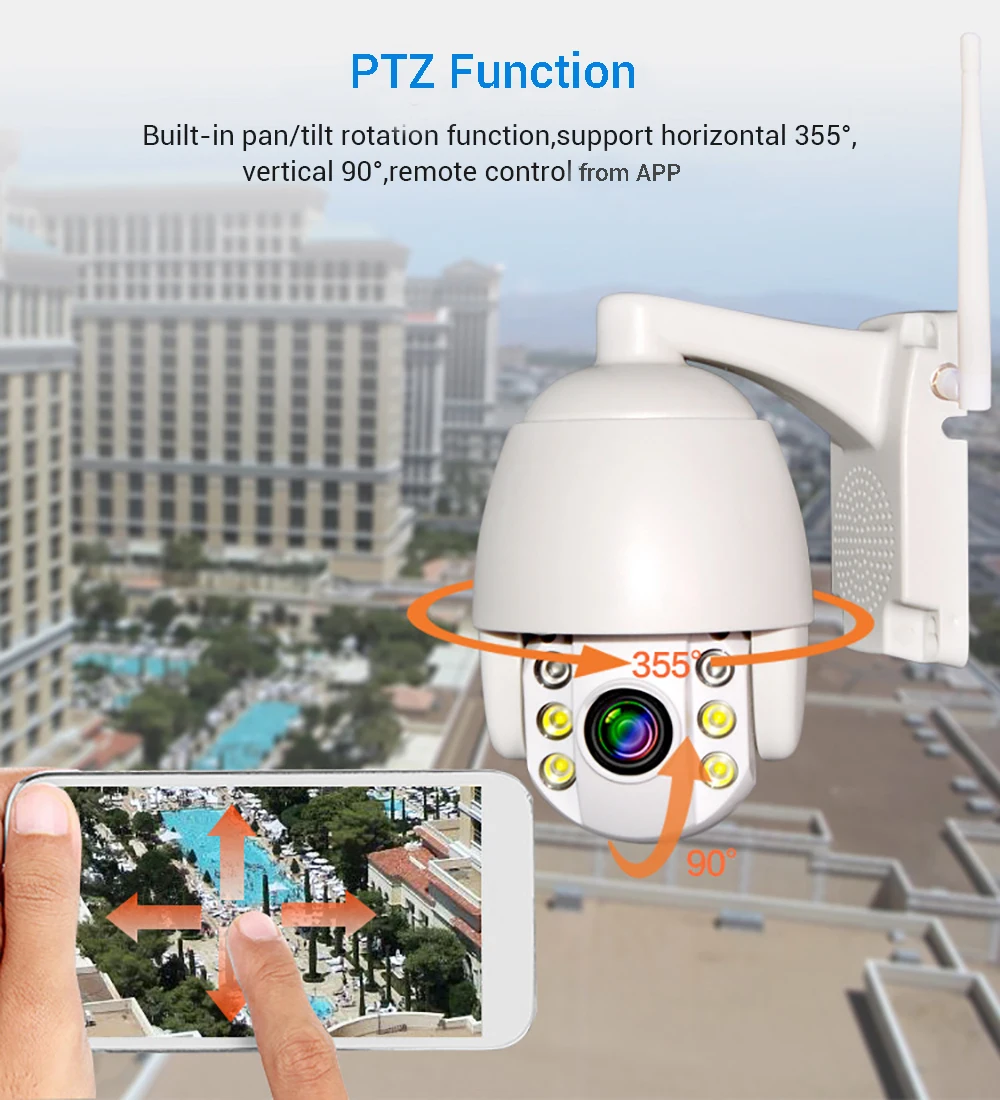 1080P IP камера WiFi наружная скоростная купольная 5X Zoom IR сетевая CCTV беспроводная